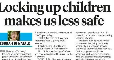 Locking up children makes us less safe OP-ED Sunday Territorian 30/10/22