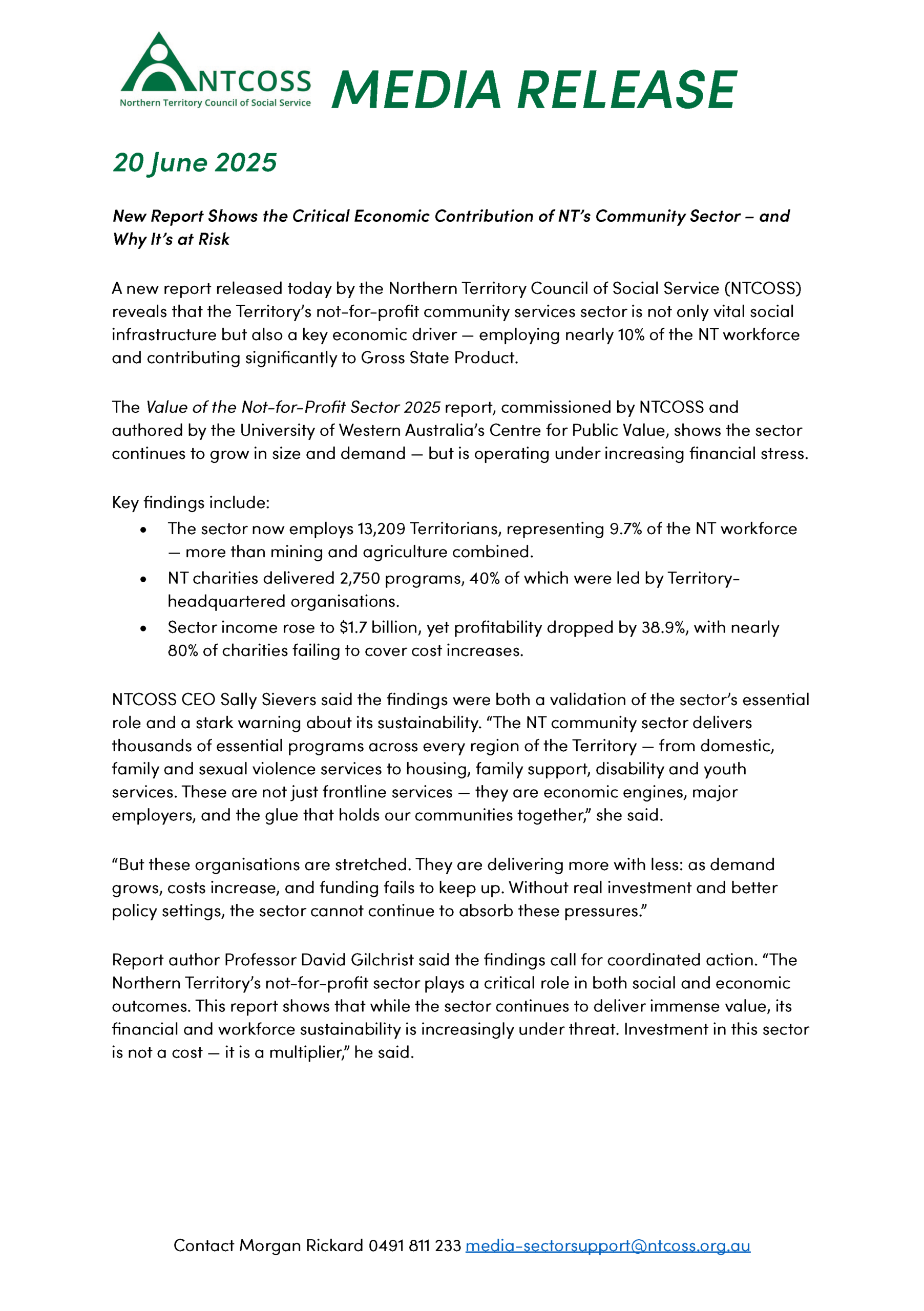 20250620 NTCOSS Media Release – Value of the Sector Report