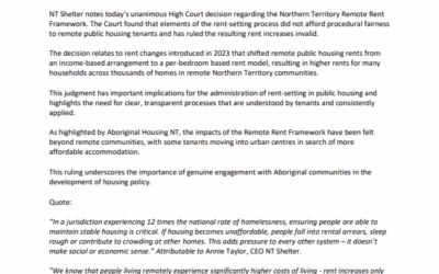 NT Shelter and NTCOSS Respond to High Court Ruling on Remote Rent Framework