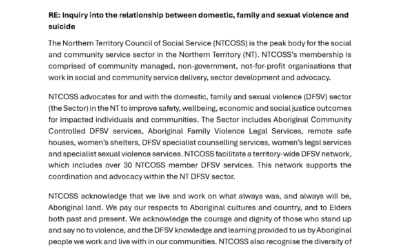 NTCOSS Submission to the Inquiry into the relationship between domestic, family and sexual violence and suicide